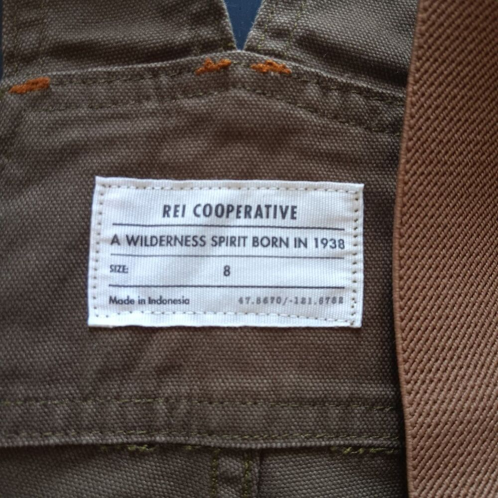 REI Co-op Women 8 Canvas Double Knee Workwear Utility Overalls Straight Leg - Picture 3 of 9